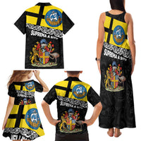 New Zealand Wellington Family Matching Tank Maxi Dress and Hawaiian Shirt The Capital's Emblems Flag and Koru Art LT03 - Polynesian Pride