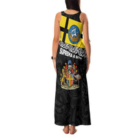 New Zealand Wellington Family Matching Tank Maxi Dress and Hawaiian Shirt The Capital's Emblems Flag and Koru Art LT03 - Polynesian Pride