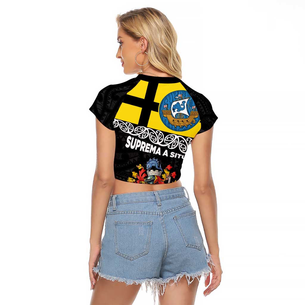 New Zealand Wellington Raglan Cropped T Shirt The Capital's Emblems Flag and Koru Art