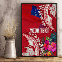 Personalised Samoa Coat Of Arms Canvas Wall Art Tropical Flower Red Polynesian Pattern LT03 - Polynesian Pride