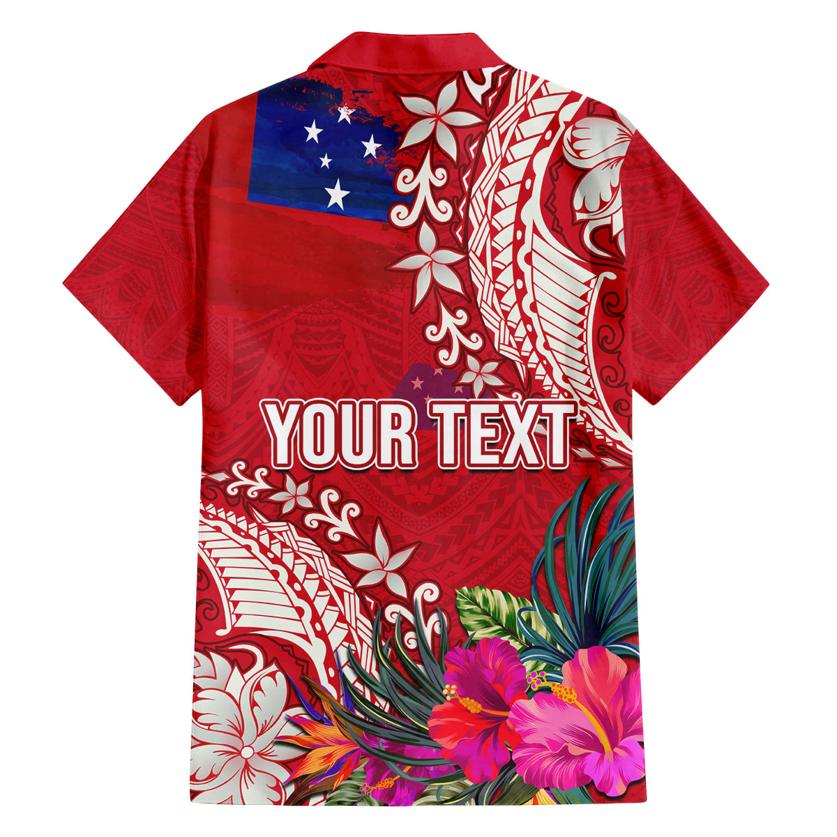 Personalised Samoa Coat Of Arms Family Matching Off Shoulder Maxi Dress and Hawaiian Shirt Tropical Flower Red Polynesian Pattern LT03 - Polynesian Pride