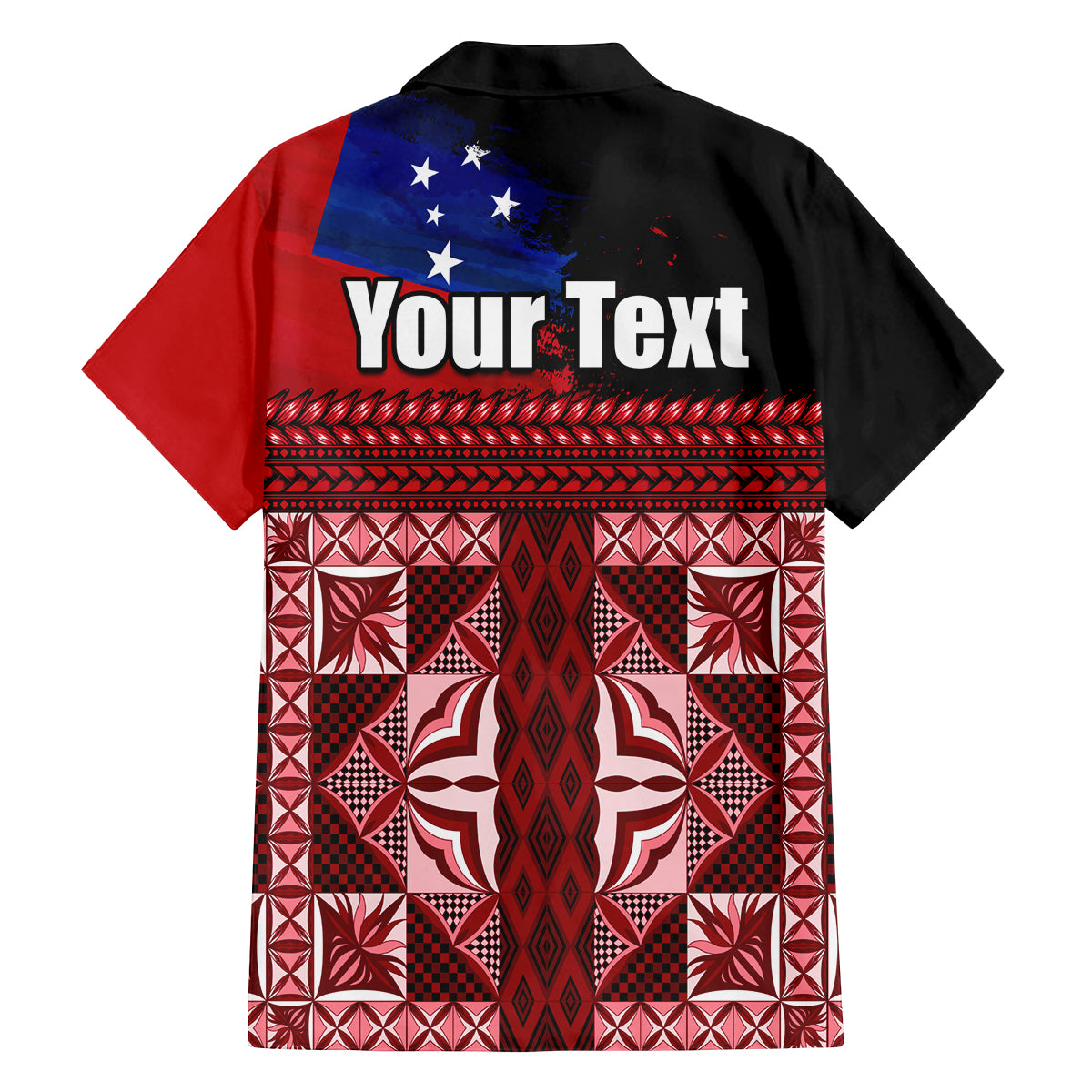 Samoa Flag Day Family Matching Off Shoulder Maxi Dress and Hawaiian Shirt Siapo Pattern and Ula Fala LT03 - Polynesian Pride