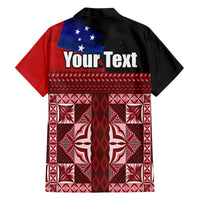 Samoa Flag Day Family Matching Off Shoulder Maxi Dress and Hawaiian Shirt Siapo Pattern and Ula Fala LT03 - Polynesian Pride