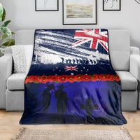 New Zealand and Australia ANZAC Day Blanket Lest We Forget Red Poppy Flowers and Soldier LT03 - Polynesian Pride