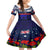 New Zealand and Australia ANZAC Day Family Matching Off Shoulder Maxi Dress and Hawaiian Shirt Lest We Forget Red Poppy Flowers and Soldier LT03 Daughter's Dress Blue - Polynesian Pride