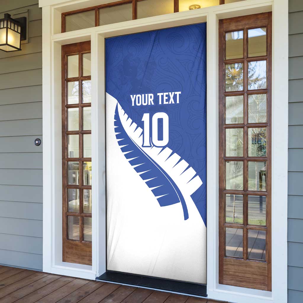 Custom New Zealand Cricket Door Cover Kiwi Birds Haka Dance Blue Fern Sporty Style LT03 - Polynesian Pride