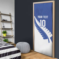 Custom New Zealand Cricket Door Cover Kiwi Birds Haka Dance Blue Fern Sporty Style LT03 - Polynesian Pride