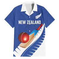Custom New Zealand Cricket Family Matching Long Sleeve Bodycon Dress and Hawaiian Shirt Kiwi Birds Haka Dance Blue Fern Sporty Style LT03 Dad's Shirt - Short Sleeve Blue - Polynesian Pride