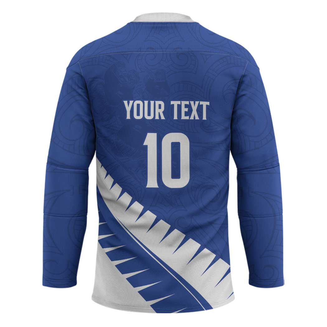 Custom New Zealand Cricket Hockey Jersey Kiwi Birds Haka Dance Blue Fern Sporty Style LT03 - Polynesian Pride