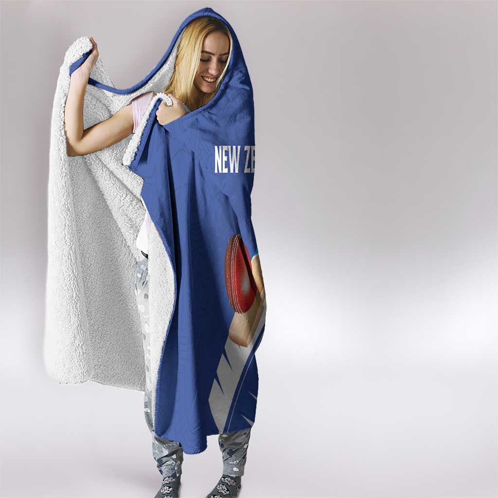 New Zealand Cricket Hooded Blanket Kiwi Birds Haka Dance Blue Fern Sporty Style LT03 - Polynesian Pride
