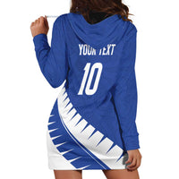 Custom New Zealand Cricket Hoodie Dress Kiwi Birds Haka Dance Blue Fern Sporty Style LT03 - Polynesian Pride