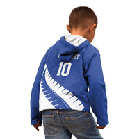 Custom New Zealand Cricket Kid Hoodie Kiwi Birds Haka Dance Blue Fern Sporty Style LT03 - Polynesian Pride