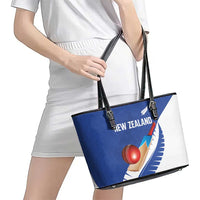 New Zealand Cricket Leather Tote Bag Kiwi Birds Haka Dance Blue Fern Sporty Style LT03 - Polynesian Pride