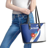 New Zealand Cricket Leather Tote Bag Kiwi Birds Haka Dance Blue Fern Sporty Style LT03 - Polynesian Pride