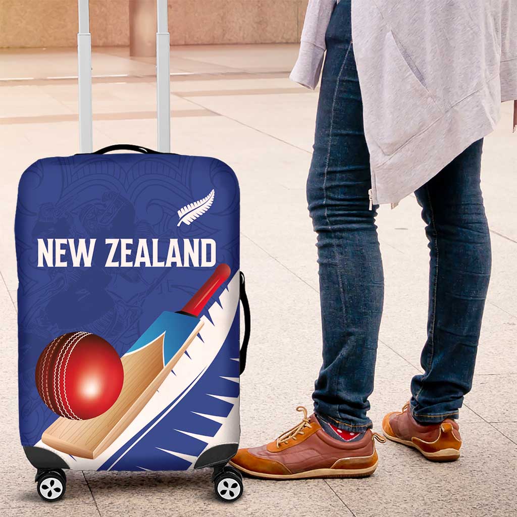 New Zealand Cricket Luggage Cover Kiwi Birds Haka Dance Blue Fern Sporty Style LT03 Blue - Polynesian Pride