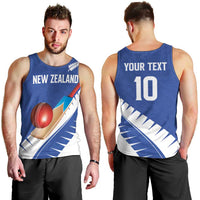 Custom New Zealand Cricket Men Tank Top Kiwi Birds Haka Dance Blue Fern Sporty Style LT03 - Polynesian Pride