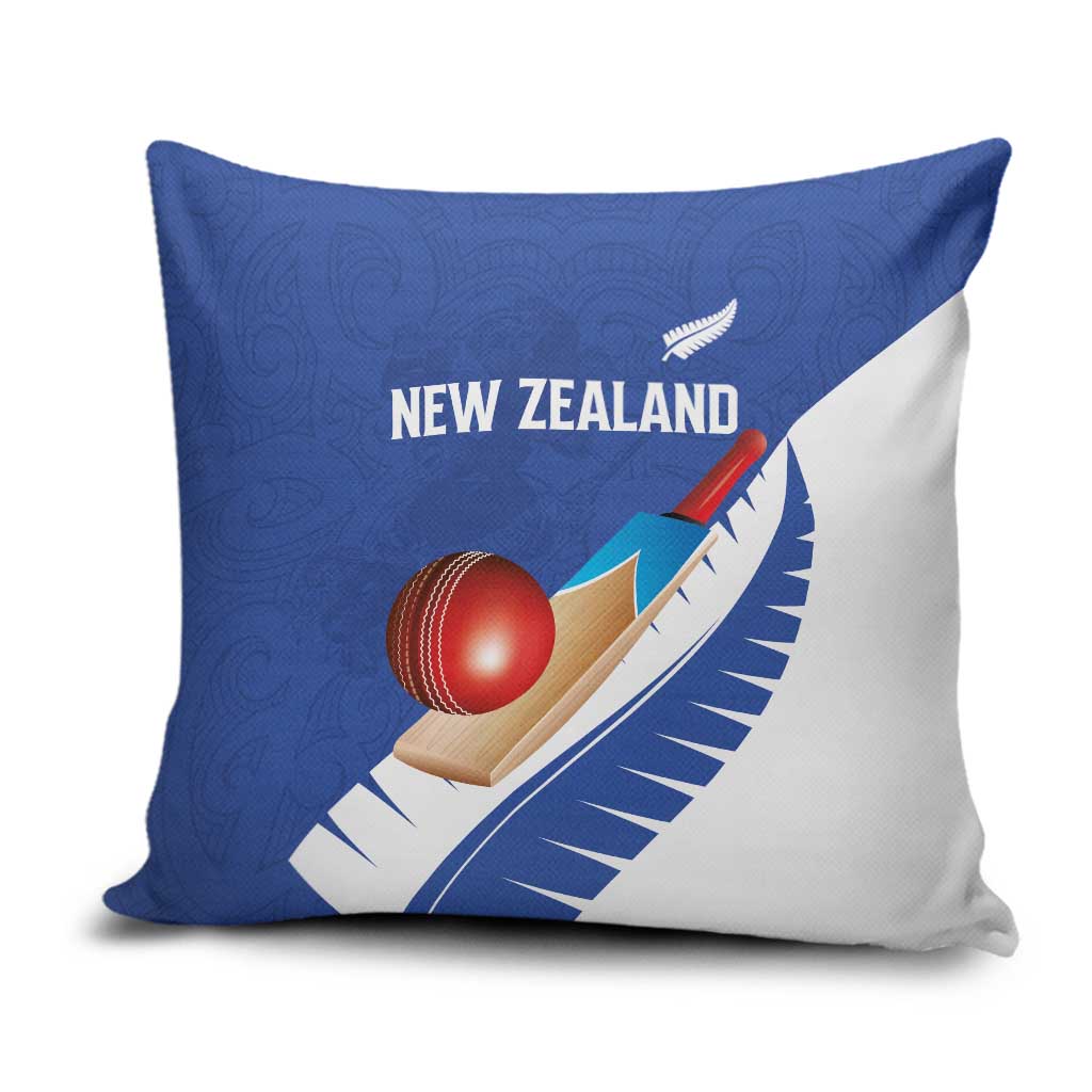 New Zealand Cricket Pillow Cover Kiwi Birds Haka Dance Blue Fern Sporty Style LT03 Blue - Polynesian Pride