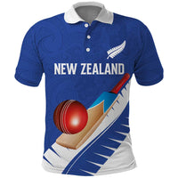 Custom New Zealand Cricket Polo Shirt Kiwi Birds Haka Dance Blue Fern Sporty Style LT03 Blue - Polynesian Pride