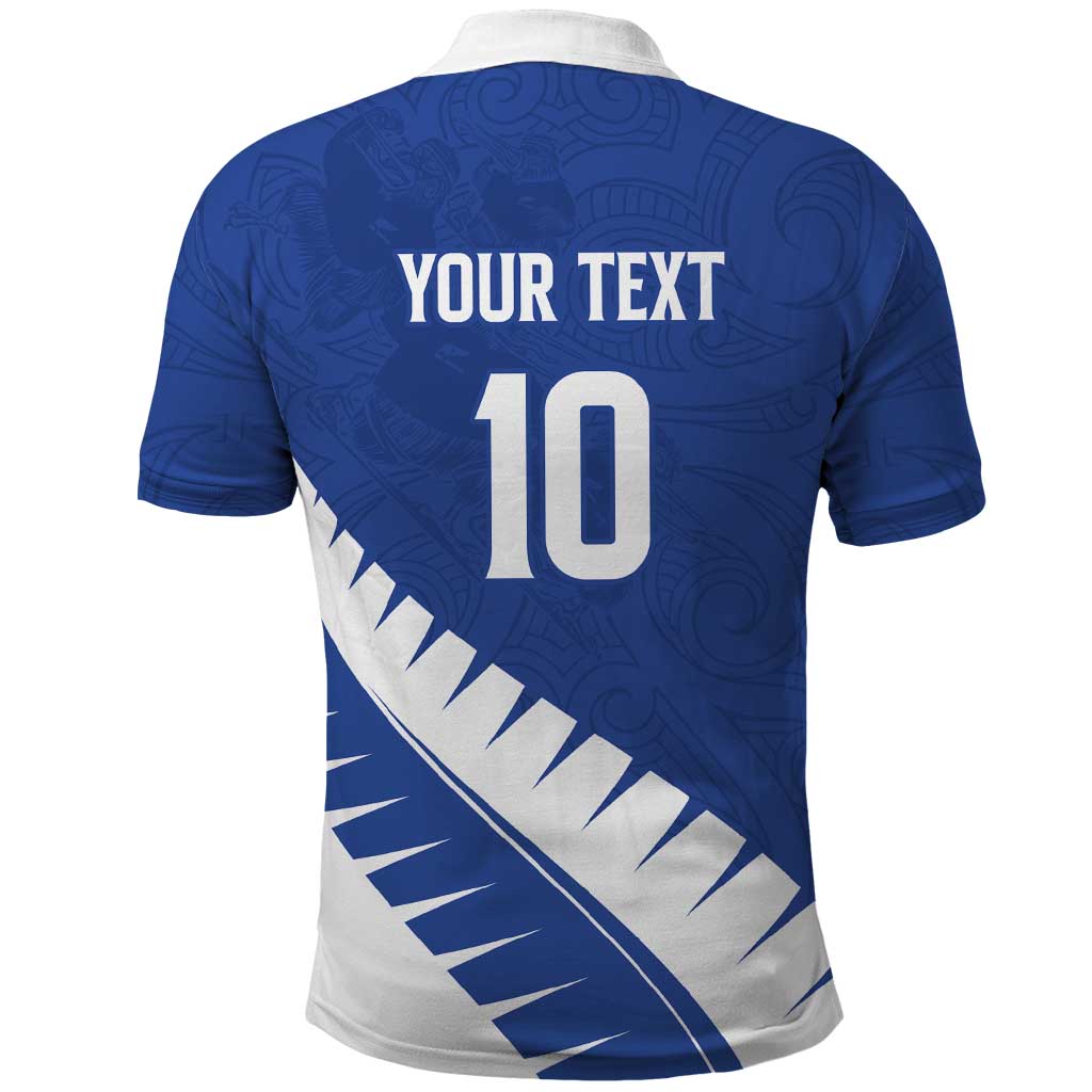 Custom New Zealand Cricket Polo Shirt Kiwi Birds Haka Dance Blue Fern Sporty Style LT03 - Polynesian Pride