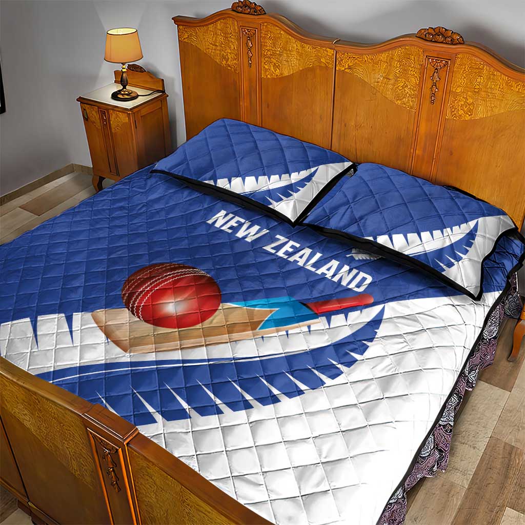 New Zealand Cricket Quilt Bed Set Kiwi Birds Haka Dance Blue Fern Sporty Style LT03 - Polynesian Pride