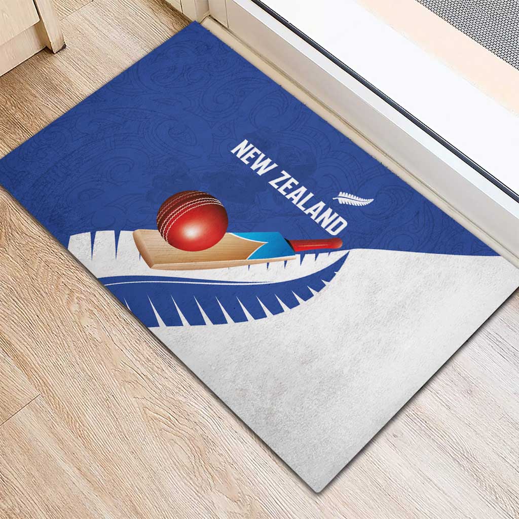 New Zealand Cricket Rubber Doormat Kiwi Birds Haka Dance Blue Fern Sporty Style