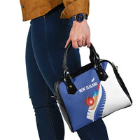 New Zealand Cricket Shoulder Handbag Kiwi Birds Haka Dance Blue Fern Sporty Style
