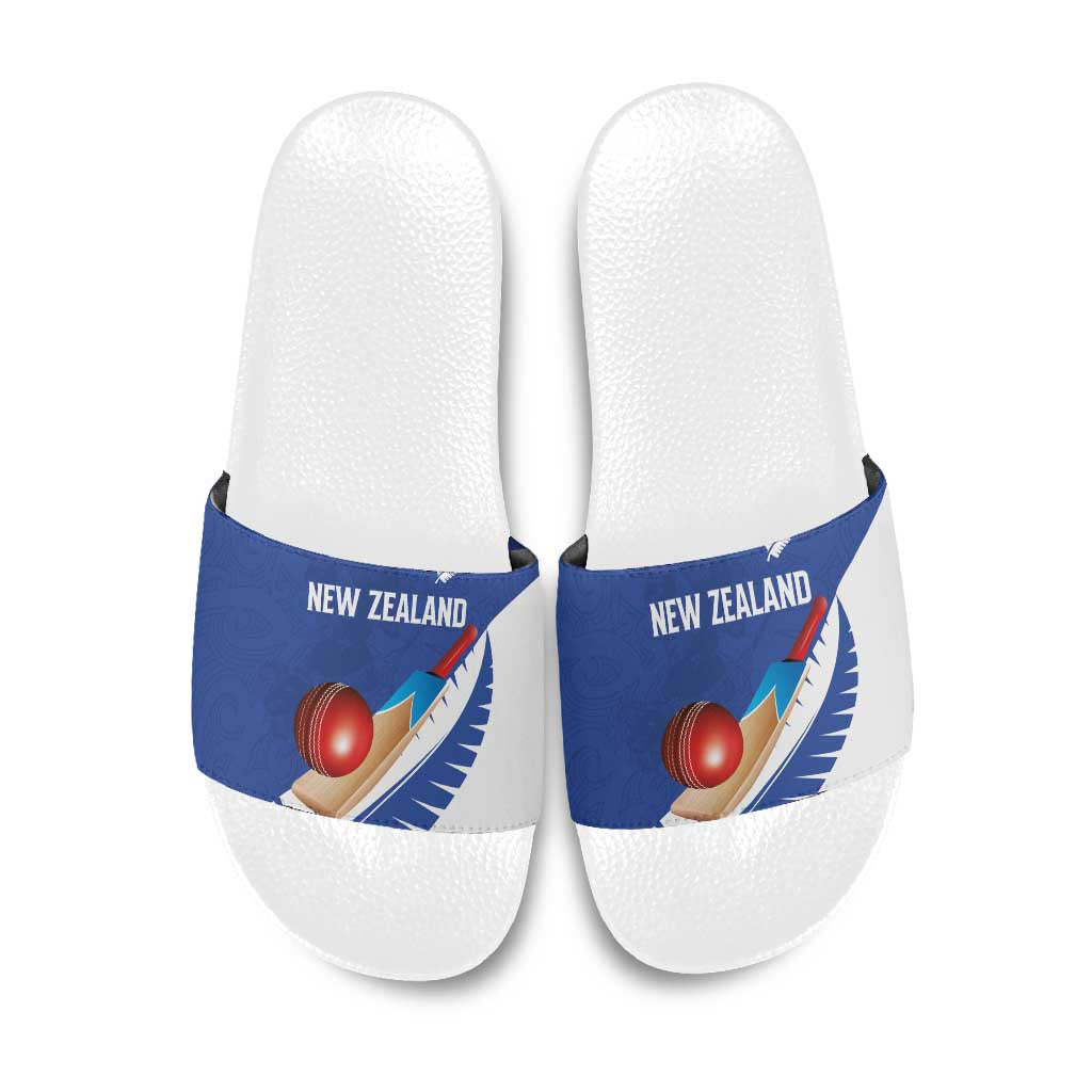 New Zealand Cricket Slide Sandals Kiwi Birds Haka Dance Blue Fern Sporty Style LT03 Blue - Polynesian Pride