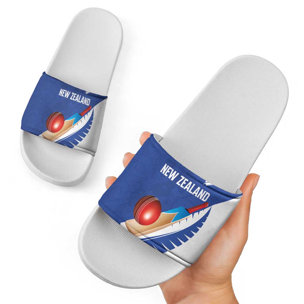 New Zealand Cricket Slide Sandals Kiwi Birds Haka Dance Blue Fern Sporty Style LT03 - Polynesian Pride