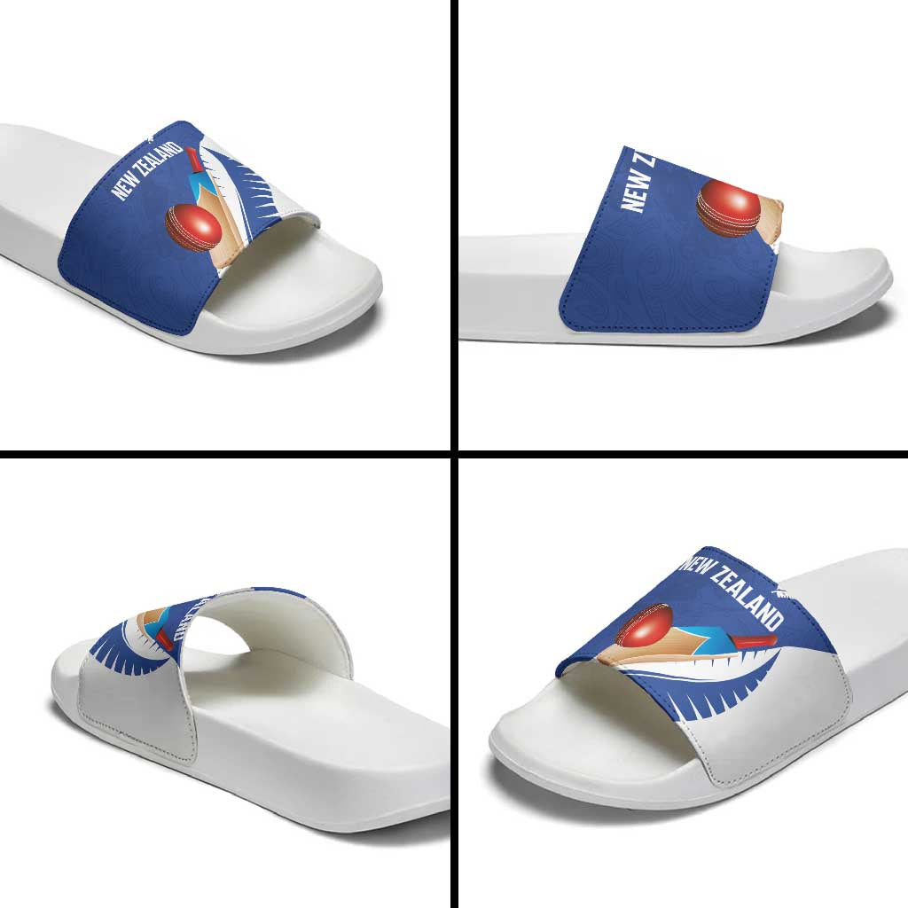 New Zealand Cricket Slide Sandals Kiwi Birds Haka Dance Blue Fern Sporty Style LT03 - Polynesian Pride