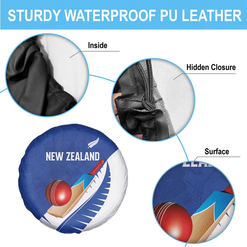 New Zealand Cricket Spare Tire Cover Kiwi Birds Haka Dance Blue Fern Sporty Style LT03 - Polynesian Pride
