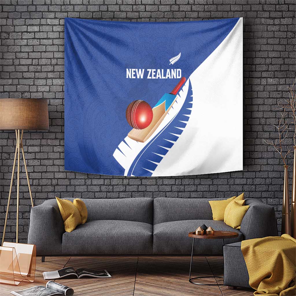 New Zealand Cricket Tapestry Kiwi Birds Haka Dance Blue Fern Sporty Style LT03 Blue - Polynesian Pride