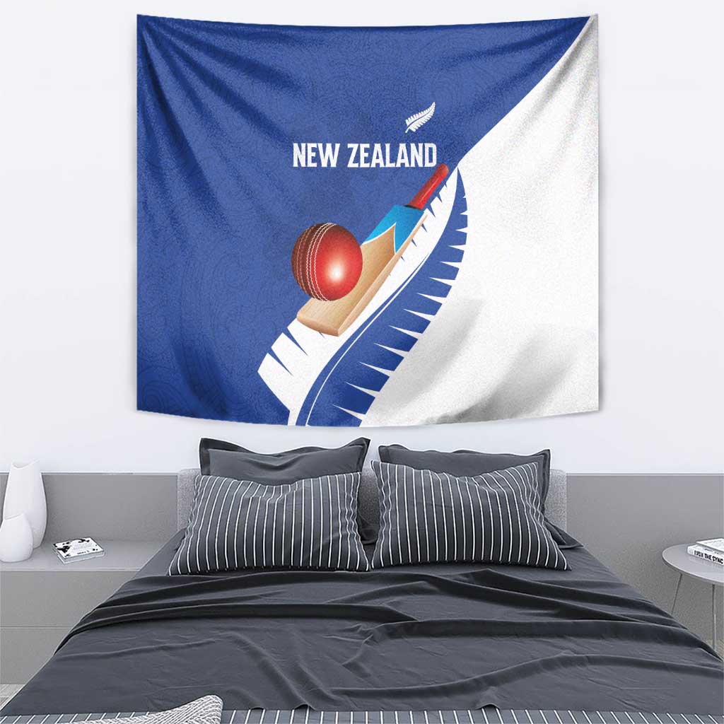 New Zealand Cricket Tapestry Kiwi Birds Haka Dance Blue Fern Sporty Style LT03 - Polynesian Pride