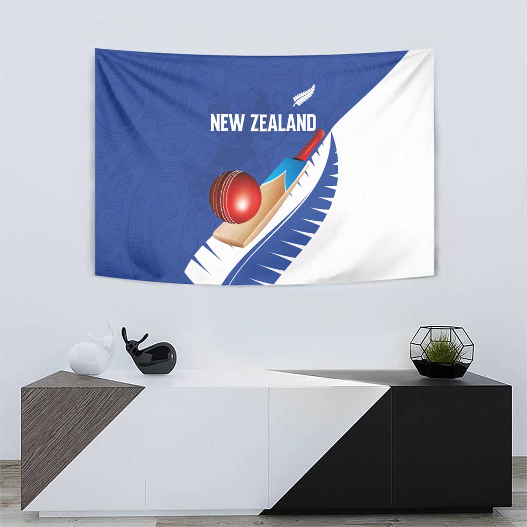 New Zealand Cricket Tapestry Kiwi Birds Haka Dance Blue Fern Sporty Style LT03 - Polynesian Pride
