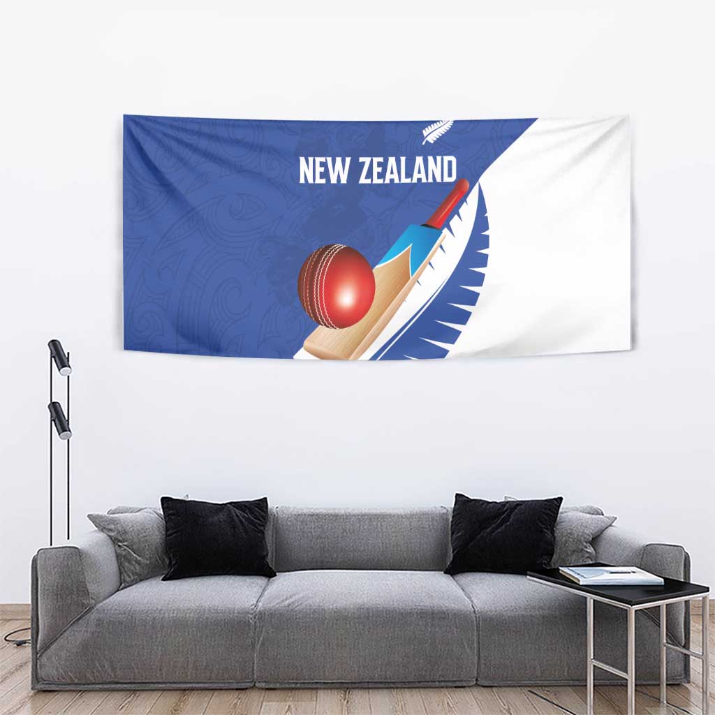 New Zealand Cricket Tapestry Kiwi Birds Haka Dance Blue Fern Sporty Style LT03 - Polynesian Pride