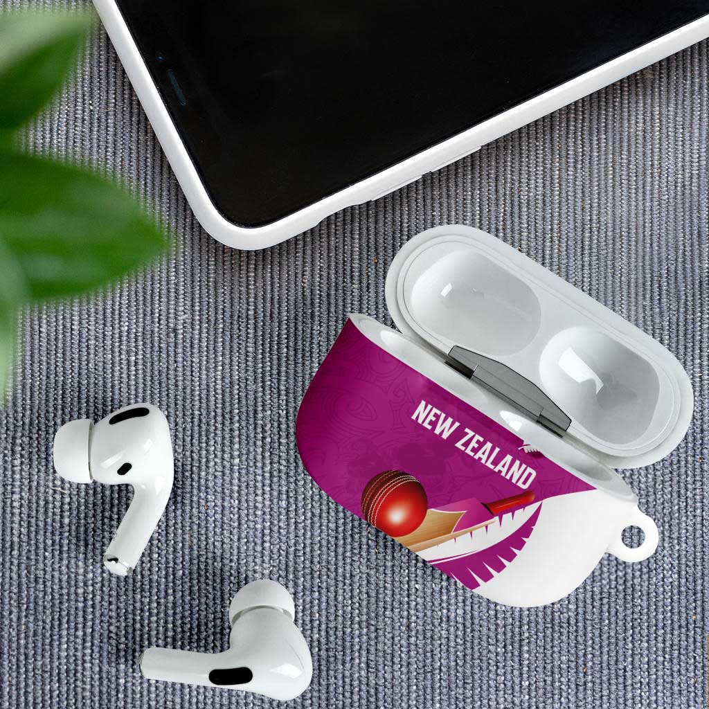 New Zealand Cricket AirPods Case Kiwi Birds Haka Dance Pink Fern Sporty Style LT03 - Polynesian Pride