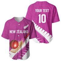 Custom New Zealand Cricket Baseball Jersey Kiwi Birds Haka Dance Pink Fern Sporty Style LT03 - Polynesian Pride