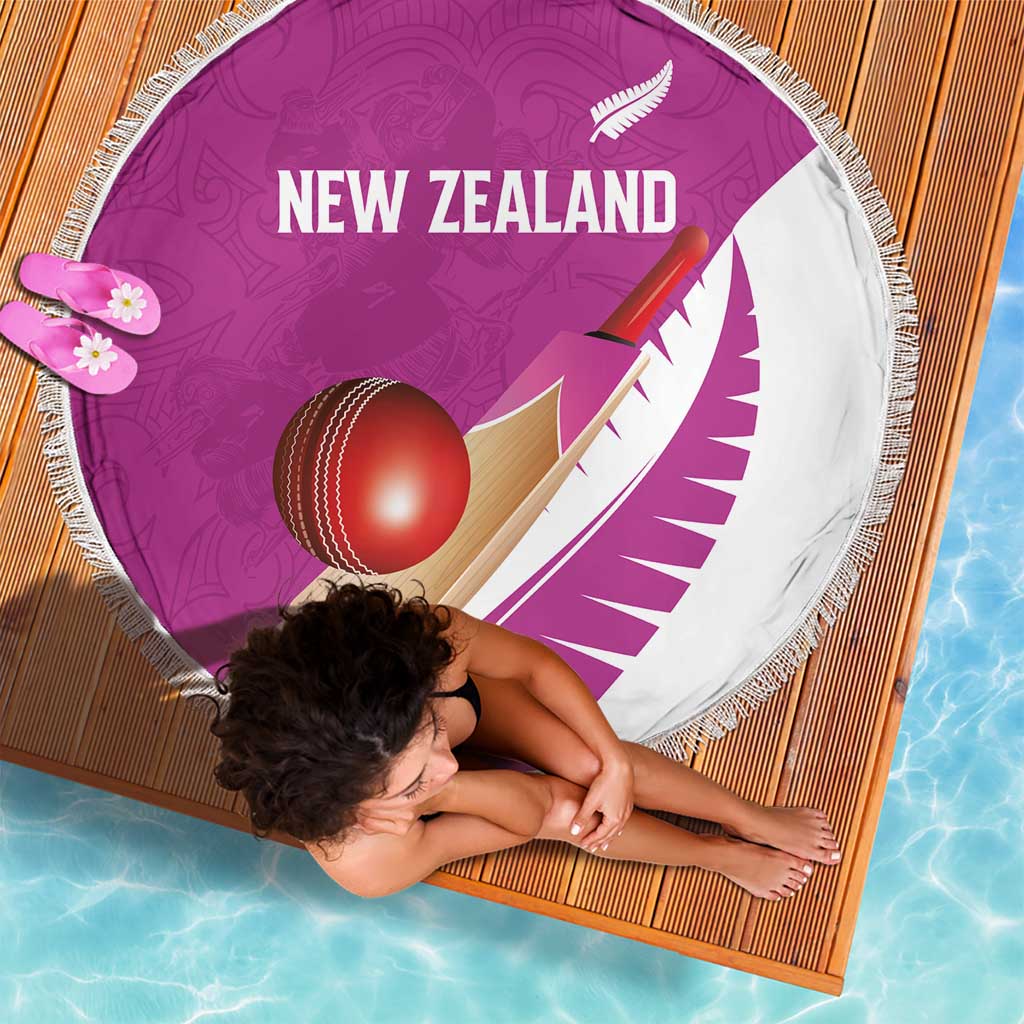 New Zealand Cricket Beach Blanket Kiwi Birds Haka Dance Pink Fern Sporty Style