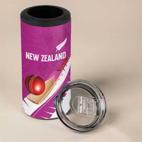 Custom New Zealand Cricket 4 in 1 Can Cooler Tumbler Kiwi Birds Haka Dance Pink Fern Sporty Style LT03 - Polynesian Pride