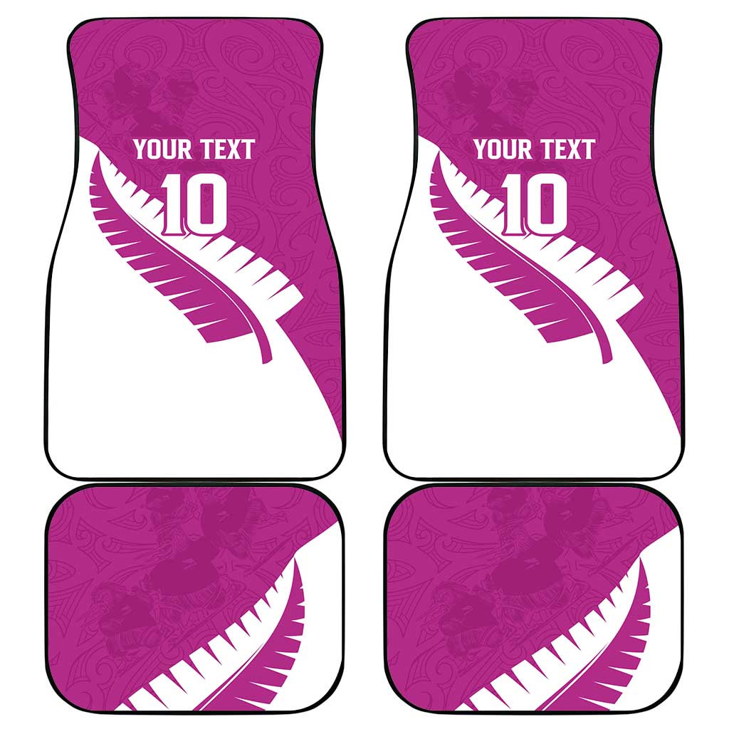 Custom New Zealand Cricket Car Mats Kiwi Birds Haka Dance Pink Fern Sporty Style LT03 - Polynesian Pride