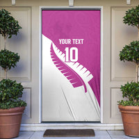 Custom New Zealand Cricket Door Cover Kiwi Birds Haka Dance Pink Fern Sporty Style LT03 Pink - Polynesian Pride