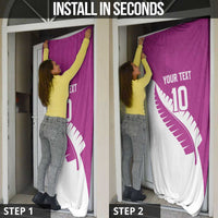Custom New Zealand Cricket Door Cover Kiwi Birds Haka Dance Pink Fern Sporty Style LT03 - Polynesian Pride