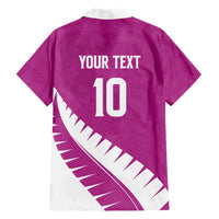 Custom New Zealand Cricket Family Matching Long Sleeve Bodycon Dress and Hawaiian Shirt Kiwi Birds Haka Dance Pink Fern Sporty Style LT03 - Polynesian Pride