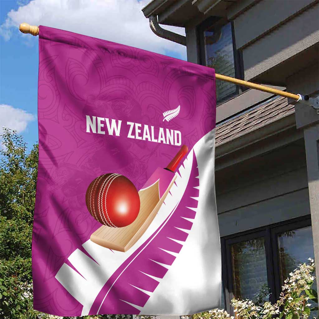 New Zealand Cricket Garden Flag Kiwi Birds Haka Dance Pink Fern Sporty Style LT03 - Polynesian Pride