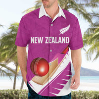 Custom New Zealand Cricket Hawaiian Shirt Kiwi Birds Haka Dance Pink Fern Sporty Style LT03 - Polynesian Pride