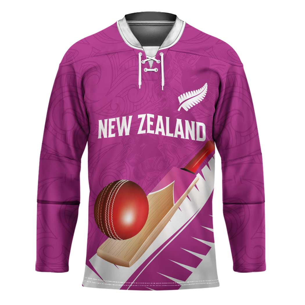 Custom New Zealand Cricket Hockey Jersey Kiwi Birds Haka Dance Pink Fern Sporty Style LT03 Unisex Pink - Polynesian Pride