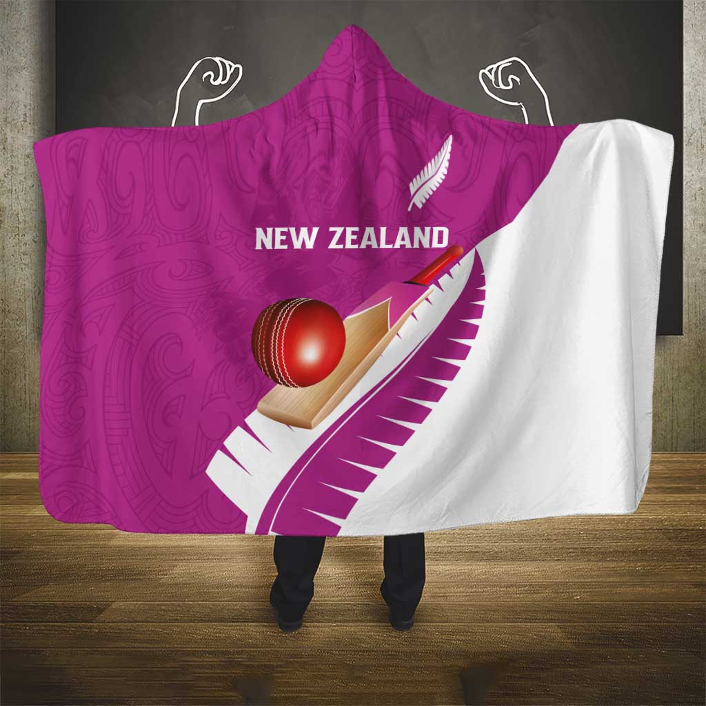 New Zealand Cricket Hooded Blanket Kiwi Birds Haka Dance Pink Fern Sporty Style LT03 - Polynesian Pride