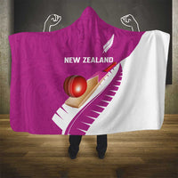 New Zealand Cricket Hooded Blanket Kiwi Birds Haka Dance Pink Fern Sporty Style LT03 - Polynesian Pride
