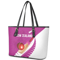 New Zealand Cricket Leather Tote Bag Kiwi Birds Haka Dance Pink Fern Sporty Style LT03 - Polynesian Pride