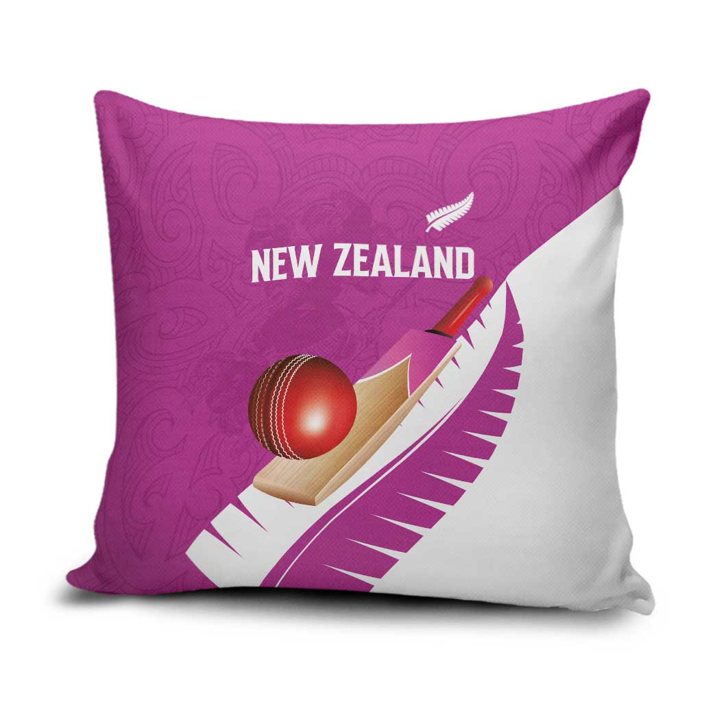 New Zealand Cricket Pillow Cover Kiwi Birds Haka Dance Pink Fern Sporty Style LT03 Pink - Polynesian Pride