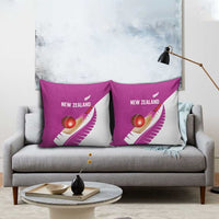 New Zealand Cricket Pillow Cover Kiwi Birds Haka Dance Pink Fern Sporty Style LT03 - Polynesian Pride